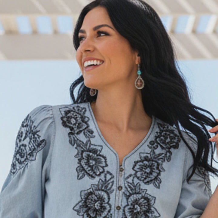 Western Bloom Teardrop Earrings