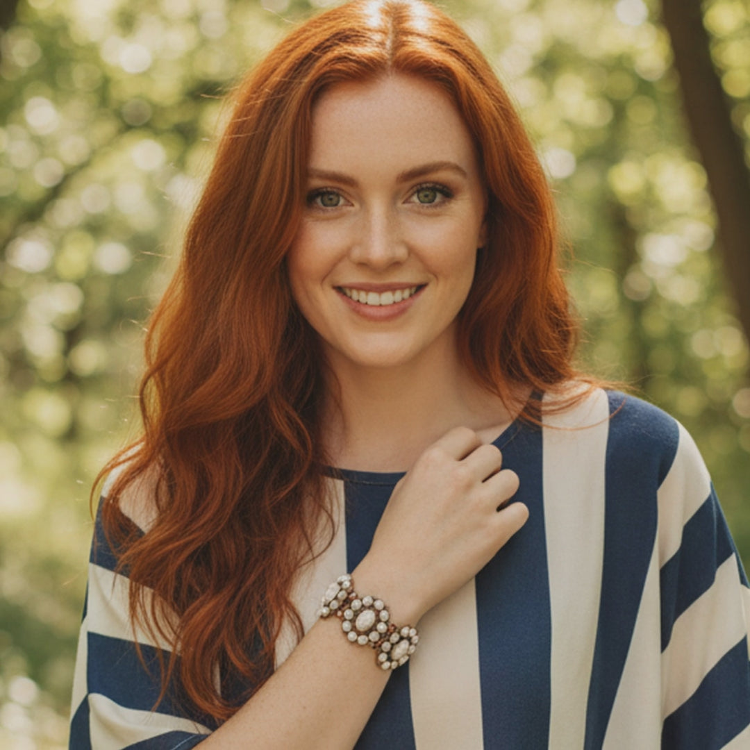 Western Ivory Bloom Stretch Bracelet