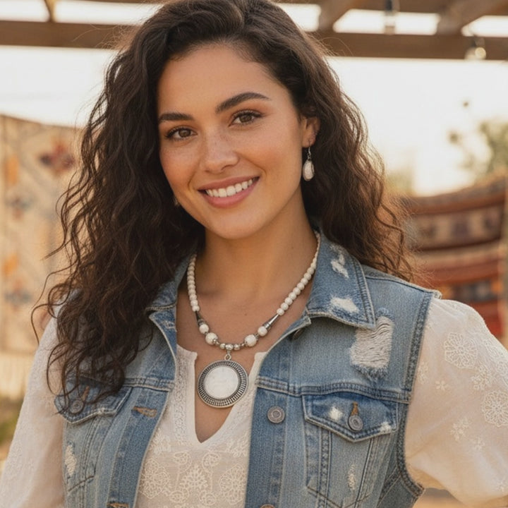 Ivory Horizon Necklace &amp; Earring Set