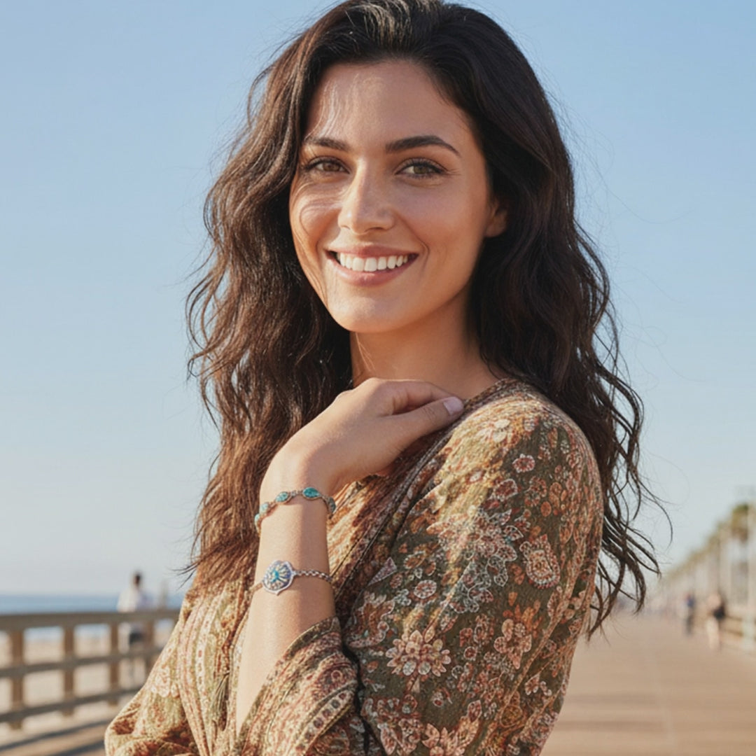 Turquoise Desert Bloom Bracelet Set