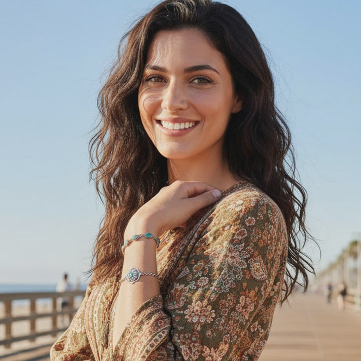 Turquoise Desert Bloom Bracelet Set