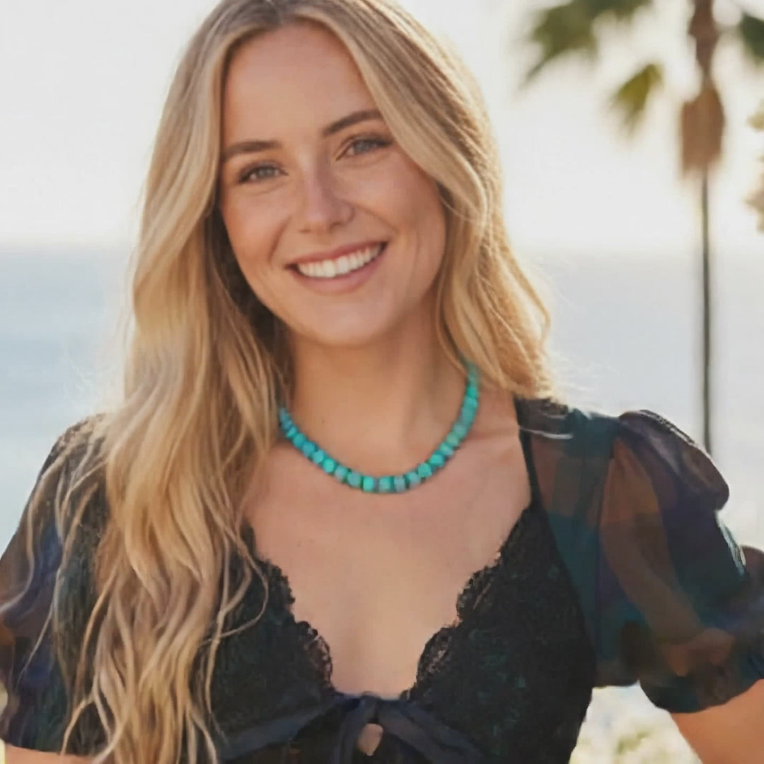 Southwest Sky Turquoise Bead Necklace (10mm Ball)