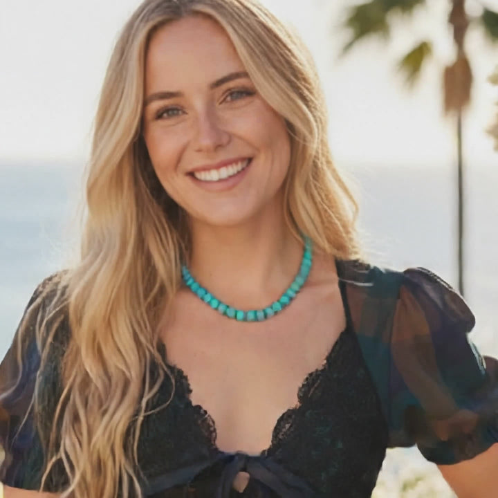 Southwest Sky Turquoise Bead Necklace (10mm Ball)