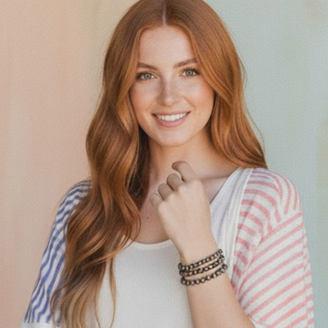 Ebony Horizon Beaded Bracelet Set