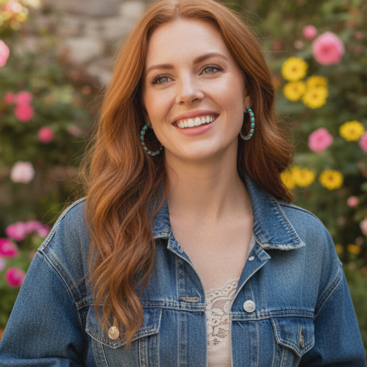 Turquoise Horizon Hoop Earrings