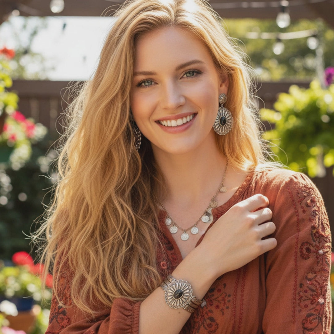 Turquoise Floral Radiance Earrings