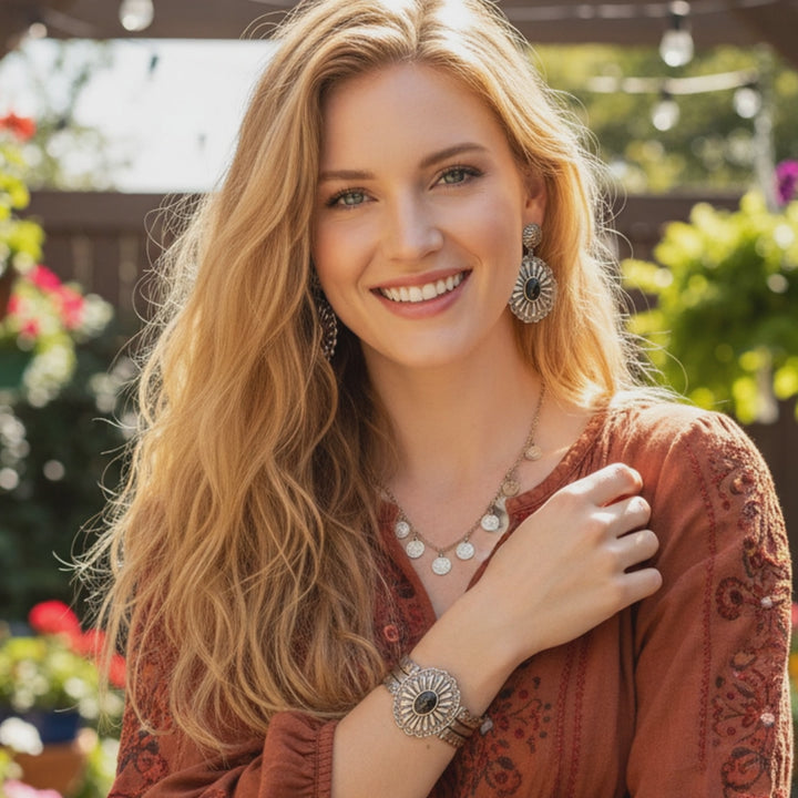 Turquoise Floral Radiance Earrings