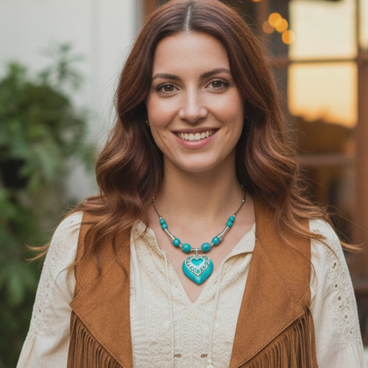 Turquoise Embrace Heart Necklace